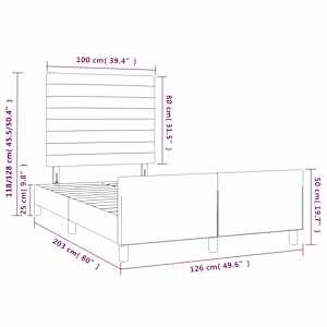 Rám postele bez matrace tmavě šedá 120 x 200 cm samet - obrázek 14