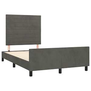 Rám postele bez matrace tmavě šedá 120 x 200 cm samet - obrázek 4