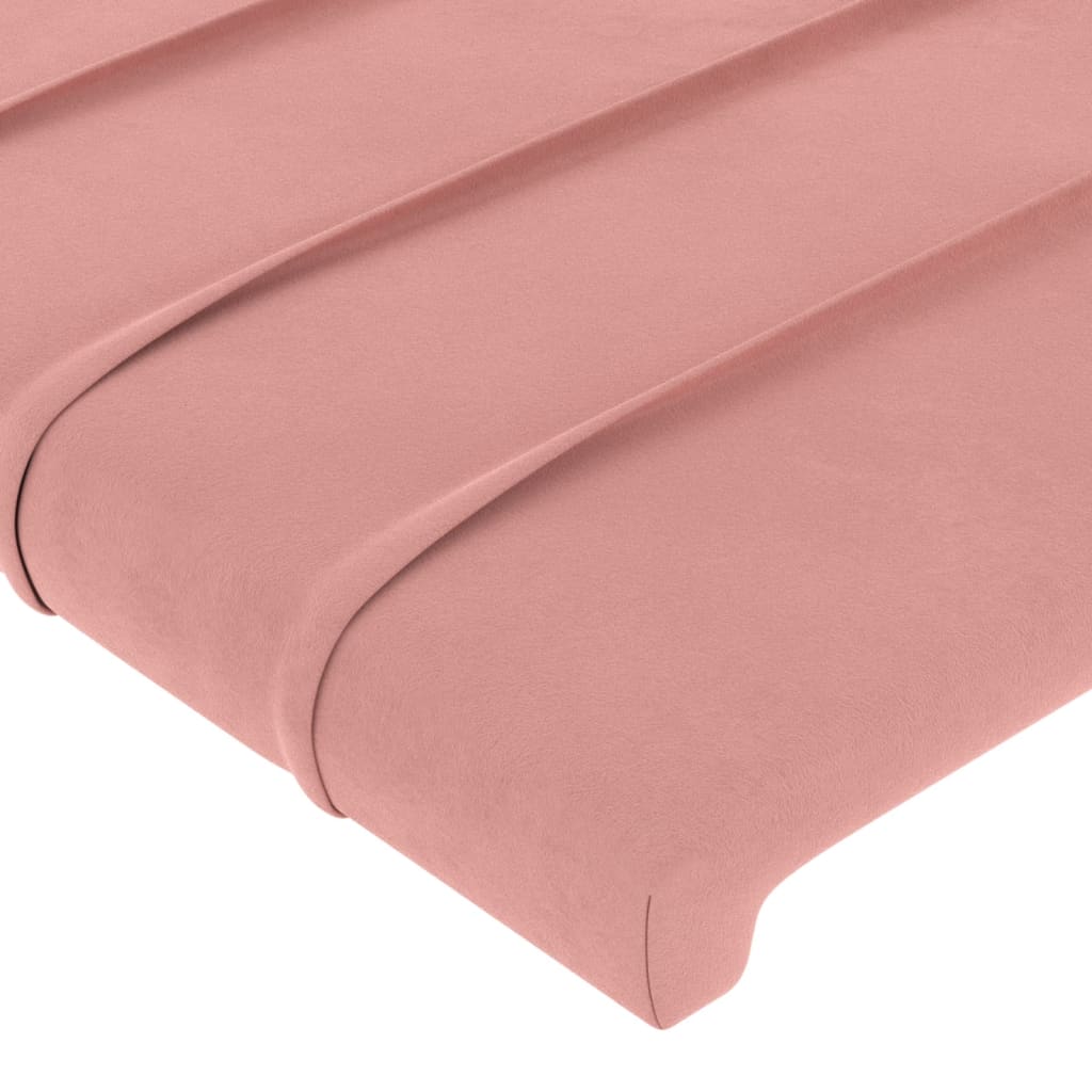 Cadru de pat cu tăblie, roz, 120x200 cm, catifea
