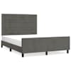 vidaXL voodiraam ilma madratsita, tumehall, 140x190 cm, samet
