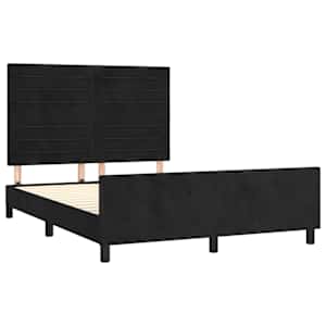 Rám postele bez matrace černý 140 x 190 cm samet - obrázek 4
