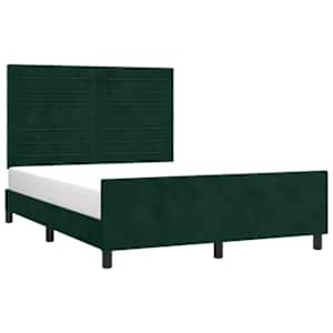 Rám postele bez matrace tmavě zelená 140 x 190 cm samet - obrázek 3