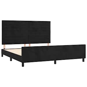 Rám postele bez matrace černý 160 x 200 cm samet - obrázek 4