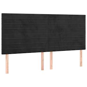 Rám postele bez matrace černý 160 x 200 cm samet - obrázek 8