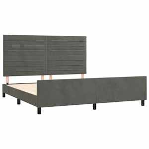 Rám postele s čelem tmavě šedý 180x200 cm samet - obrázek 4