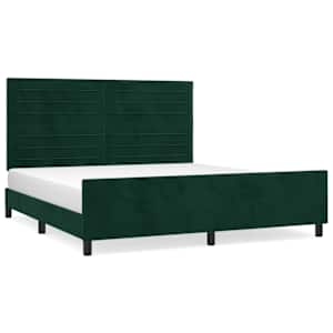 Rám postele s čelem tmavě zelený 180x200 cm samet - obrázek 2