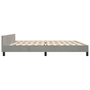 Rám postele bez matrace světle šedý 200 x 200 cm samet - obrázek 7