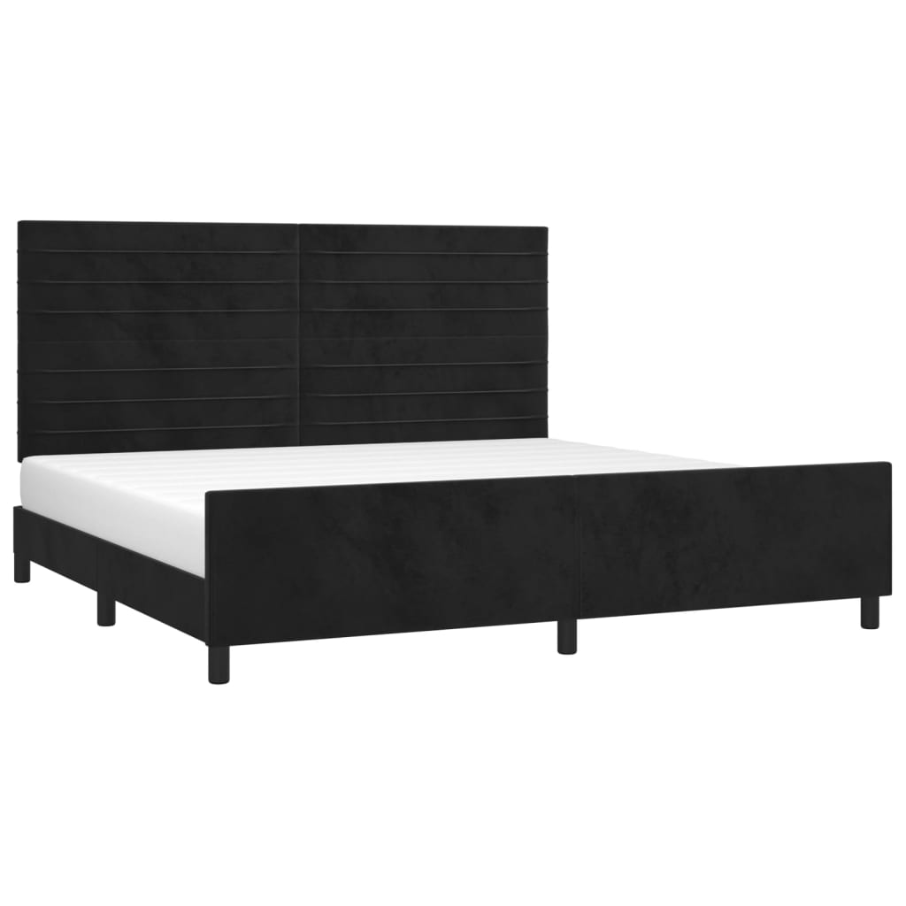 vidaXL Bedframe zonder matras 200x200 cm fluweel zwart afbeelding
