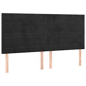 Rám postele bez matrace černý 200 x 200 cm samet - obrázek 8