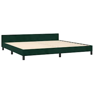 Rám postele bez matrace tmavě zelená 200 x 200 cm samet - obrázek 5