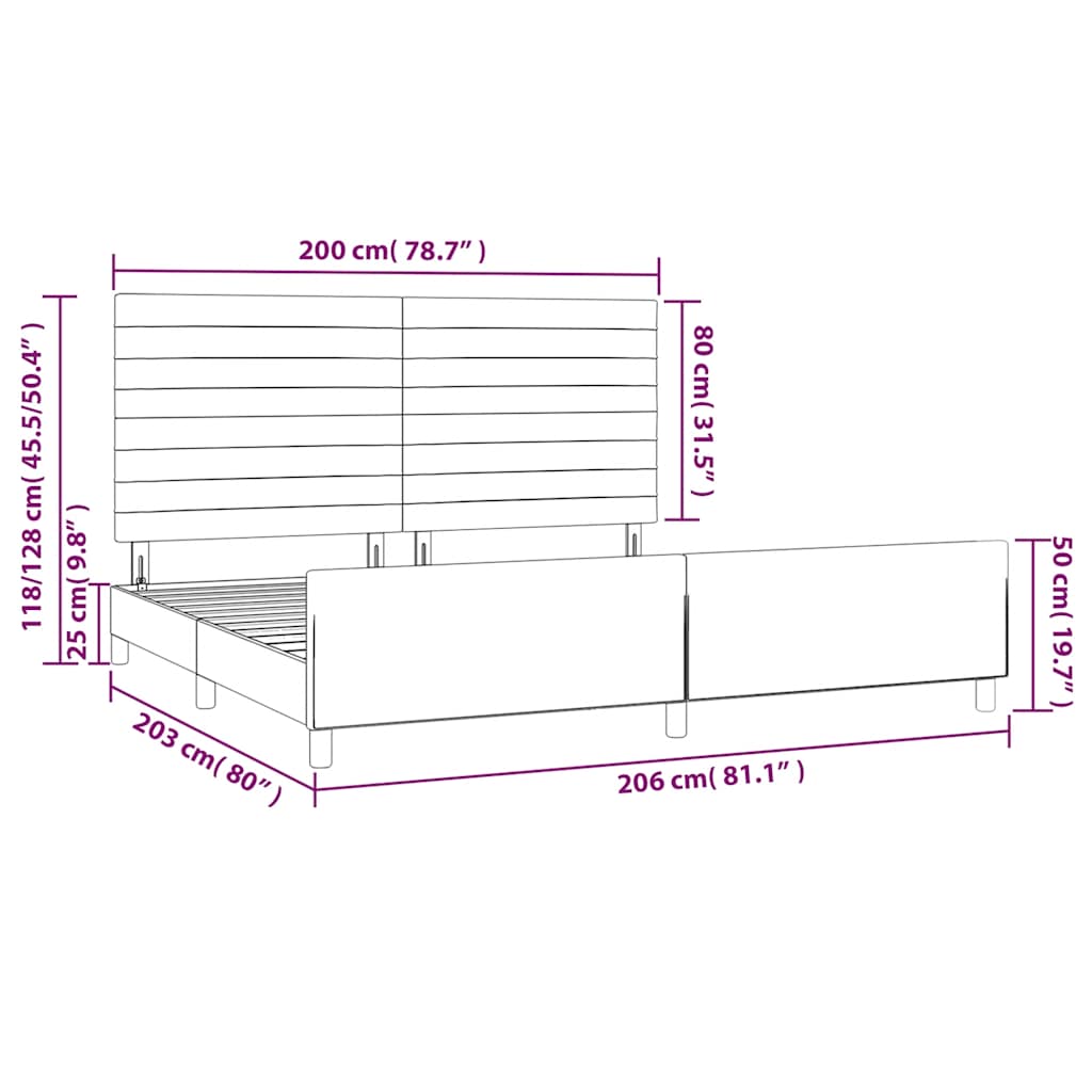 Rám postele bez matrace tmavě modrý 200x200 cm samet - obrázek 14