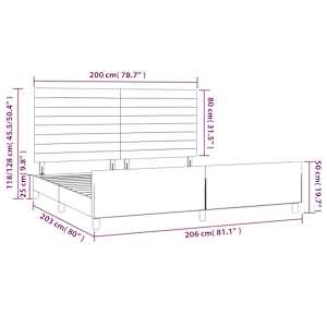 Rám postele bez matrace tmavě modrý 200x200 cm samet - obrázek 14