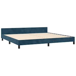 Rám postele bez matrace tmavě modrý 200x200 cm samet - obrázek 5