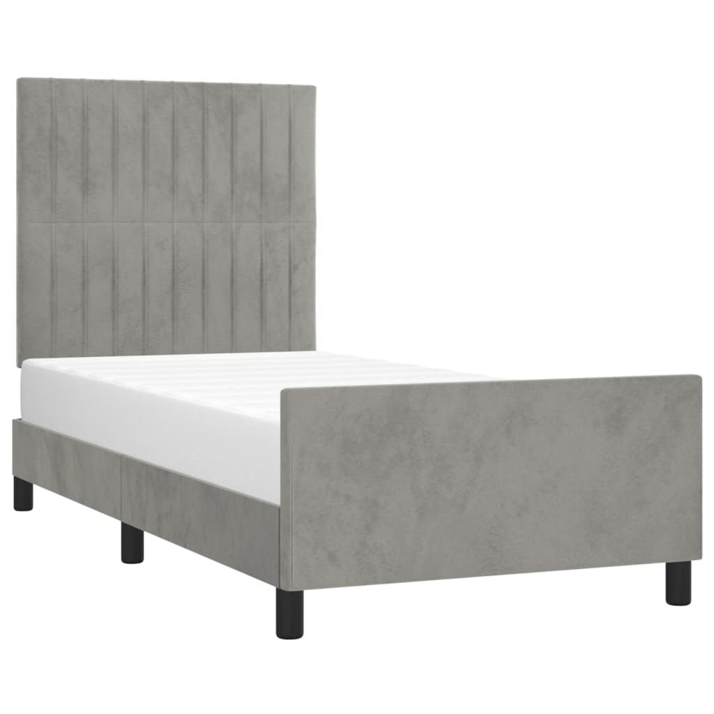 vidaXL Bedframe zonder matras 80x200 cm fluweel lichtgrijs afbeelding