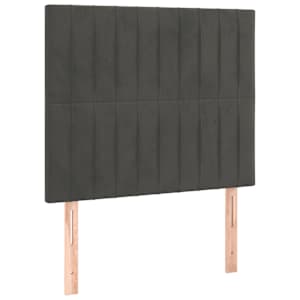 Rám postele bez matrace tmavě šedá 90 x 190 cm samet - obrázek 8