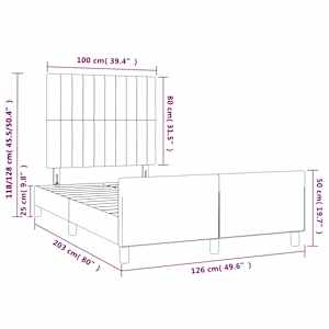 Rám postele bez matrace tmavě šedá 120 x 200 cm samet - obrázek 14