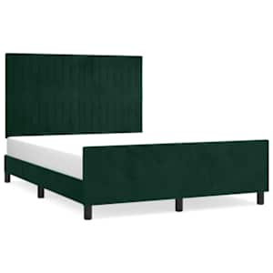 Rám postele bez matrace tmavě zelená 140 x 190 cm samet - obrázek 2