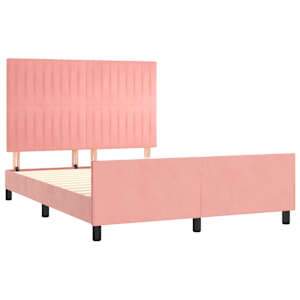 Rám postele s čelem růžový 140x190 cm samet - obrázek 4