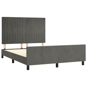 Rám postele bez matrace tmavě šedá 140 x 200 cm samet - obrázek 4