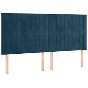 Rám postele bez matrace tmavě modrý 160x200 cm samet - obrázek 8