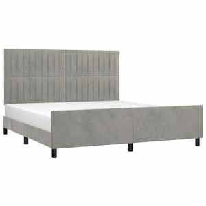 Rám postele s čelem světle šedý 180x200 cm samet - obrázek 3