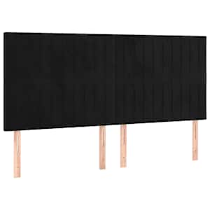 Rám postele bez matrace černý 200 x 200 cm samet - obrázek 8