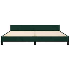 Rám postele bez matrace tmavě zelená 200 x 200 cm samet - obrázek 6