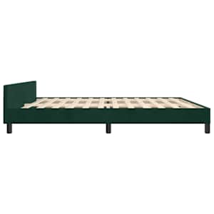 Rám postele bez matrace tmavě zelená 200 x 200 cm samet - obrázek 8