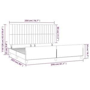 Rám postele bez matrace tmavě modrý 200x200 cm samet - obrázek 14