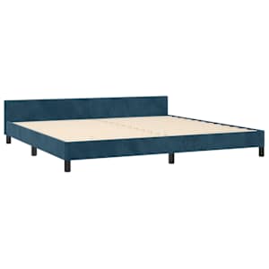 Rám postele bez matrace tmavě modrý 200x200 cm samet - obrázek 5