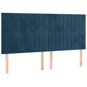Rám postele bez matrace tmavě modrý 200x200 cm samet - obrázek 8