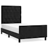 vidaXL voodiraam peatsiga, must, 80x200 cm, samet