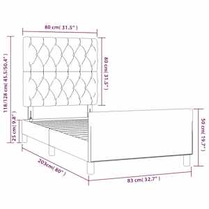 Rám postele bez matrace tmavě zelená 80 x 200 cm samet - obrázek 12