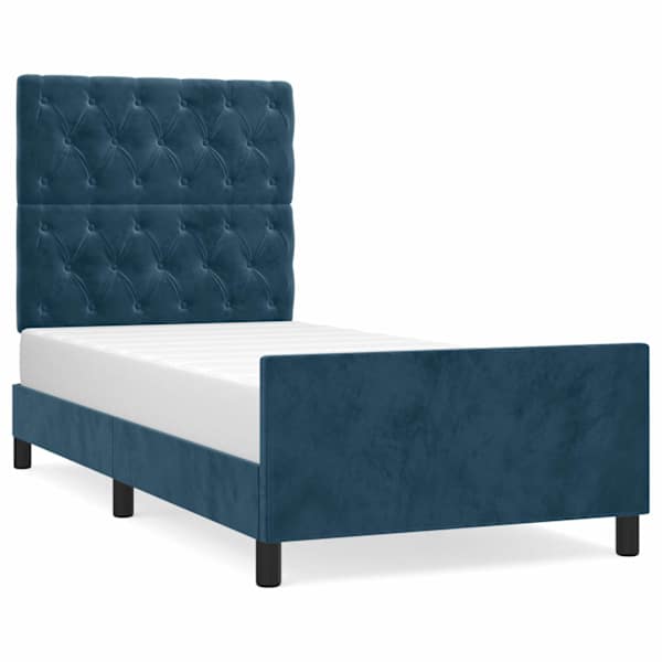 vidaXL Voodiraam ilma madratsita, tumesinine, 80x200 cm samet