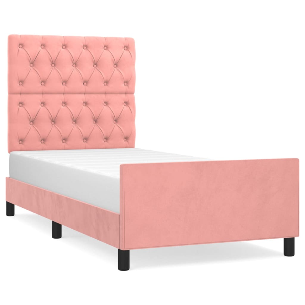 Thumbnail - vidaXL Bettgestell mit Kopfteil Rosa 80x200 cm Samt