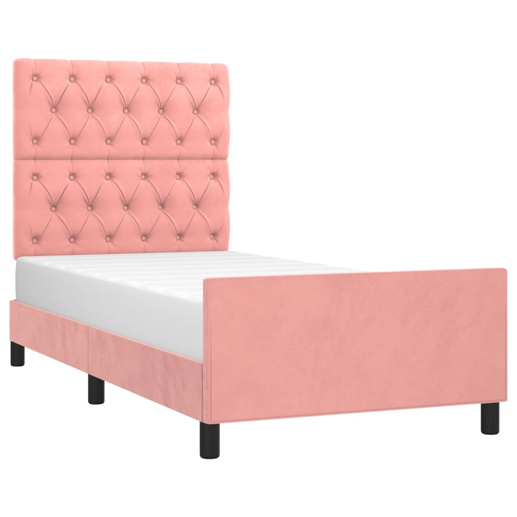 Thumbnail - vidaXL Bettgestell mit Kopfteil Rosa 80x200 cm Samt