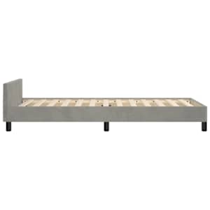 Rám postele bez matrace světle šedá 100 x 200 cm samet - obrázek 7