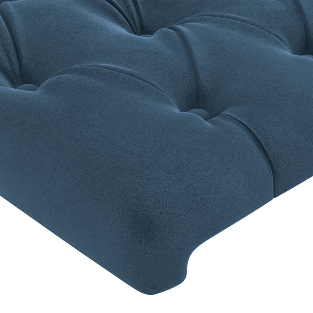 Cadru de pat cu tăblie, albastru închis, 100x200 cm, catifea