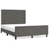vidaXL voodiraam ilma madratsita, tumehall, 140x190 cm, samet