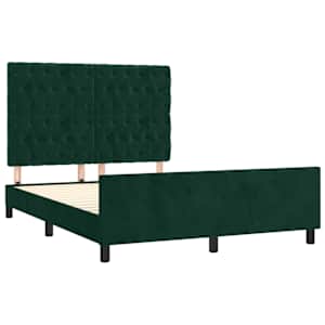 Rám postele bez matrace tmavě zelená 140 x 190 cm samet - obrázek 4
