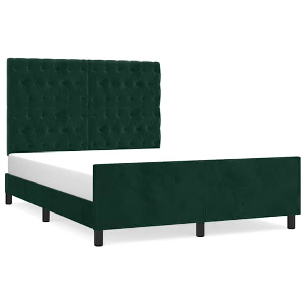 vidaXL Voodiraam ilma Madratsita Tumeroheline 140x200 cm samet