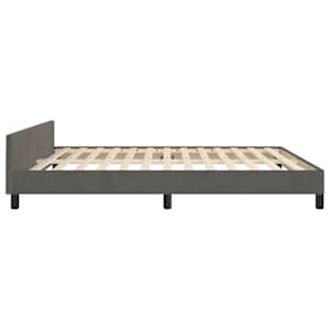 Rám postele bez matrace tmavě šedý 160 x 200 cm samet - obrázek 7