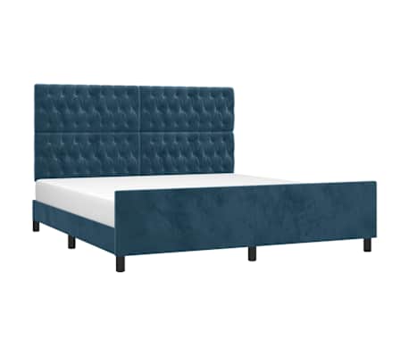 vidaXL Okvir za krevet s uzglavljem tamnoplavi 180x200 cm bar&scaron;unasti