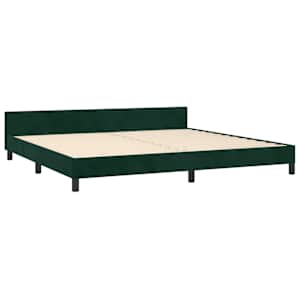 Rám postele bez matrace tmavě zelená 200 x 200 cm samet - obrázek 5
