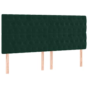 Rám postele bez matrace tmavě zelená 200 x 200 cm samet - obrázek 7