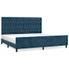 vidaXL Voodiraam ilma Madratsita Tumesinine 200x200 cm samet