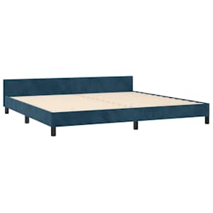Rám postele bez matrace tmavě modrý 200x200 cm samet - obrázek 5