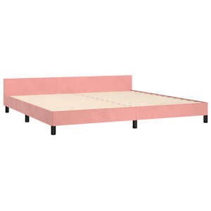 Rám postele s čelem růžový 200x200 cm samet - obrázek 5