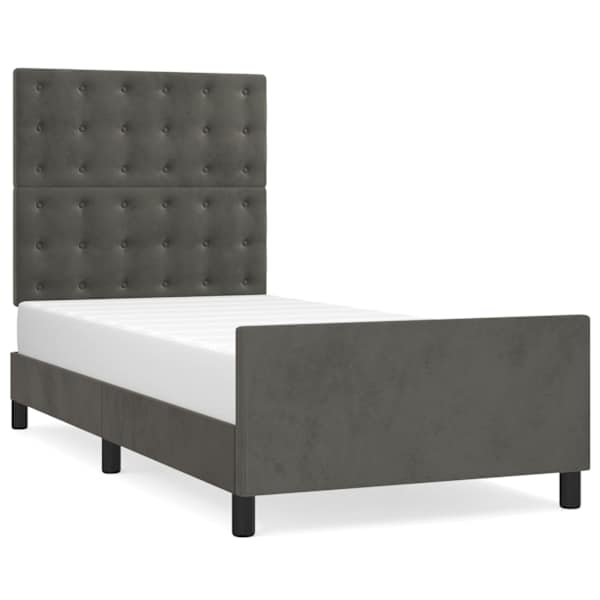 vidaXL voodiraam ilma madratsita, tumehall, 80x200 cm, samet