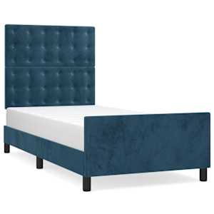 vidaXL Voodiraam ilma madratsita, tumesinine, 80x200 cm samet